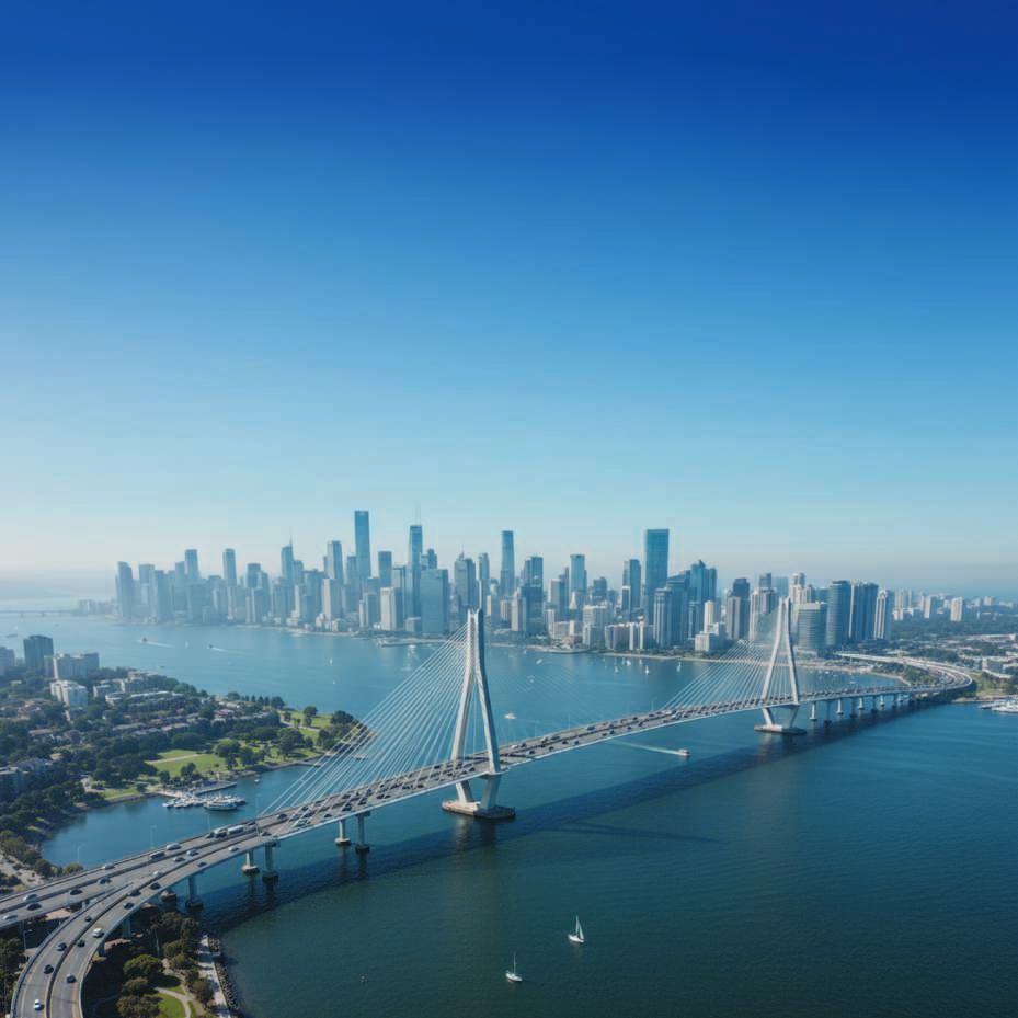 Mumbai skyline and sea link
